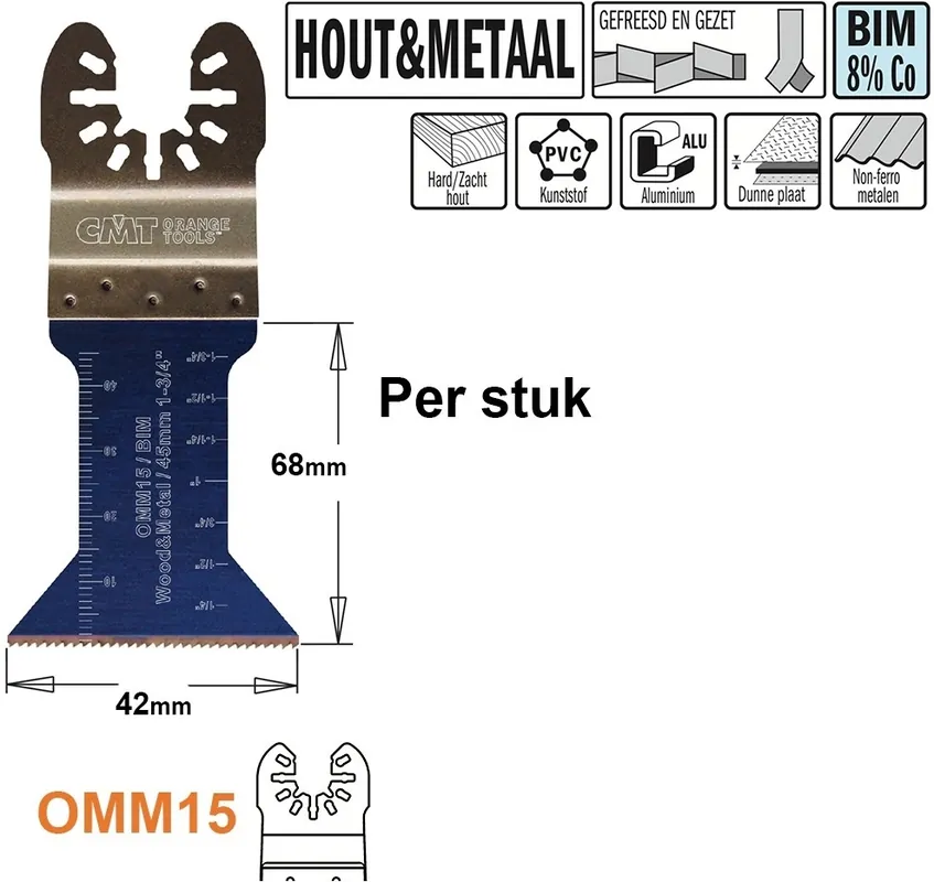 CMT OMM15-x1 Lame de scie multitool pour bois et métal 15 mm 1 pièce