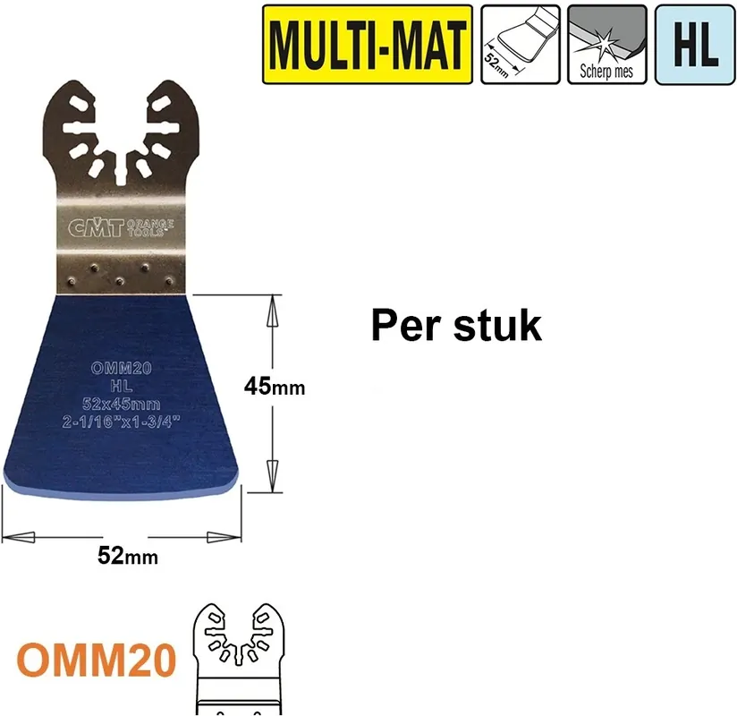 CMT OMM20-x1 HL Spatule/grattoir stable pour tous les matériaux 52 mm 1 pièce