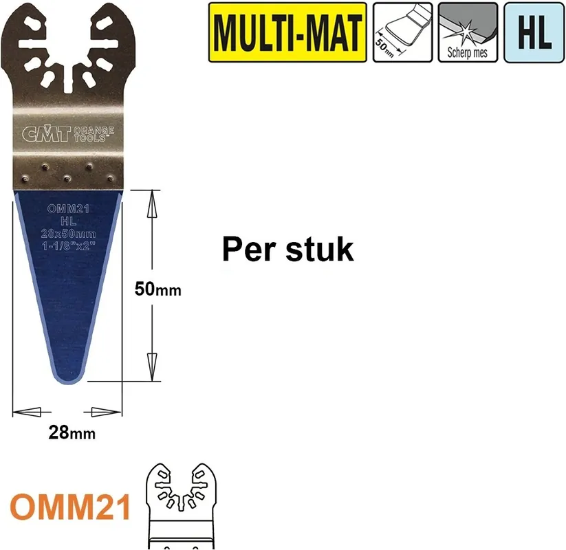 CMT OMM21-x1 HL Spatule droite/grattoir 28 mm 1 pièce