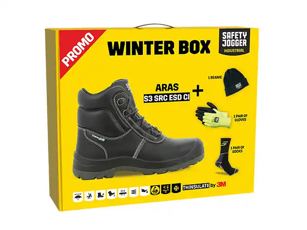 Safety Jogger PROMOARAS Boîte d‘hiver ARAS Chaussures de sécurité, bonnet, gants et chaussettes