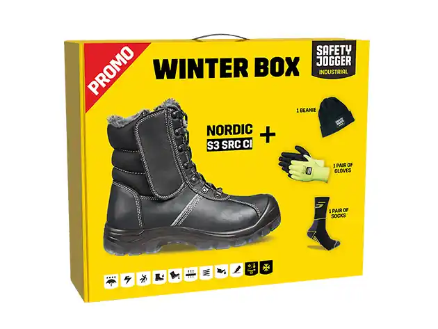 Safety Jogger PROMONORDI Boîte d‘hiver Chaussures de sécurité Nordi, bonnet, gants et chaussettes