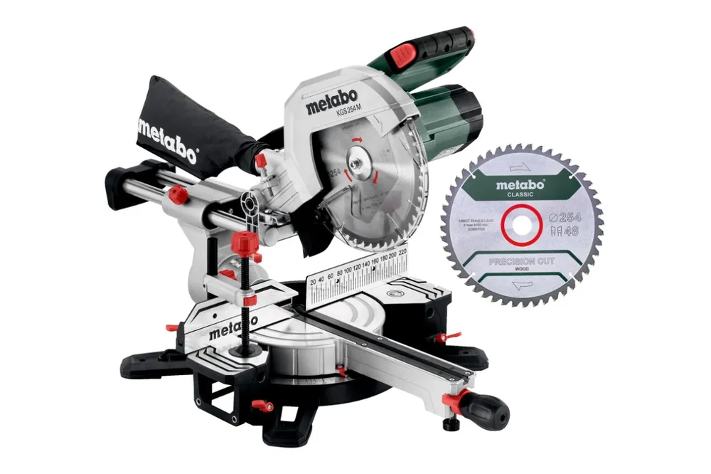 Metabo 613254900 KGS254M tronçonneuse avec fonction d‘étirement + lame de scie supplémentaire