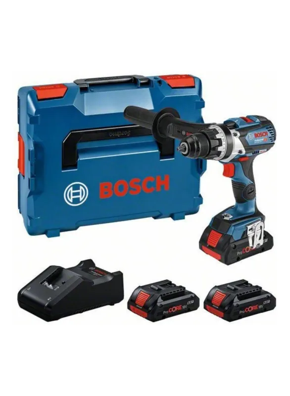 Bosch Bleu 0615A5002S GSR 18V-110 C Perceuse sans fil 3x ProCORE 18V 4.0Ah et chargeur GAL 18V-40 en L-BOXX