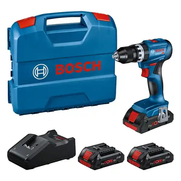 Bosch Bleu 0615A5002U GSB 18V-45 Marteau perforateur sans fil 3x ProCORE18V 4.0Ah et chargeur GAL 18V-40 dans L-Case