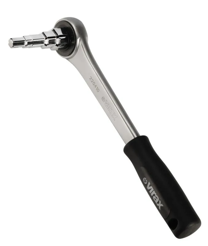 VIRAX 220425 Clé à radiateur 3/8" - 1/2" - 3/4" - 1" + Cliquet Ø 1/2" femelle