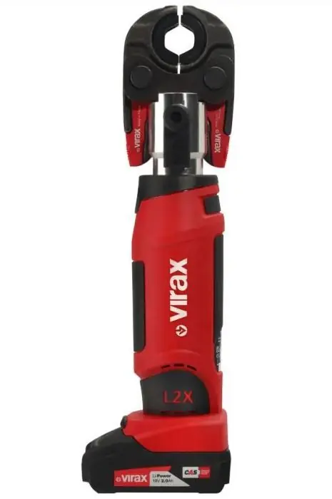 VIRAX 253574 L2X Barre de presse 18 V 2 x 2,0 Ah avec mâchoires de pression RF-P12-16-20