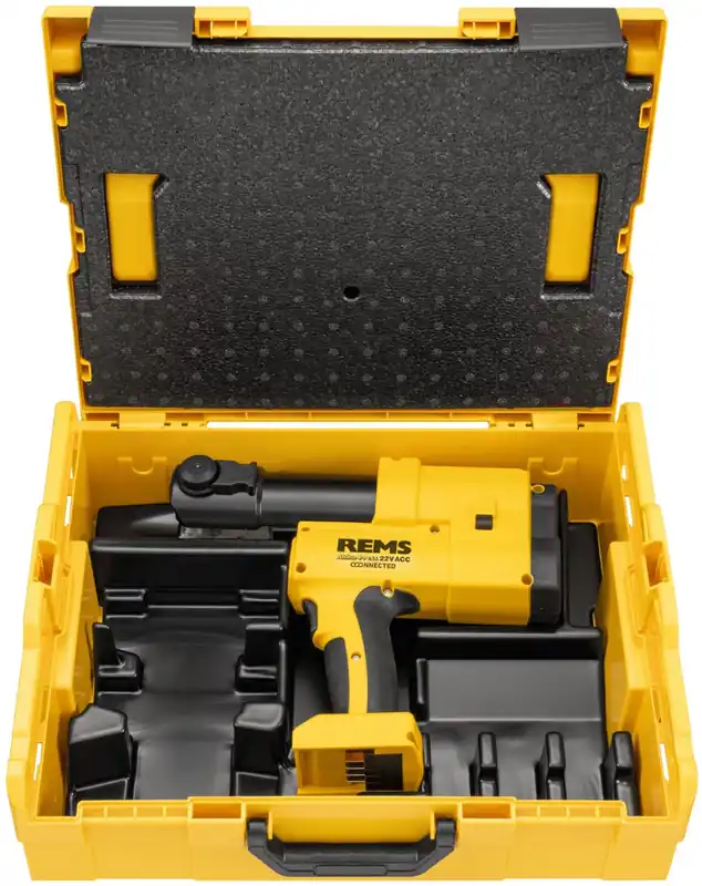 Rems 576005 R22 Akku-Press 22V ACC Connected Basic-Pack Akku-Press en L-Boxx hors batteries et chargeur