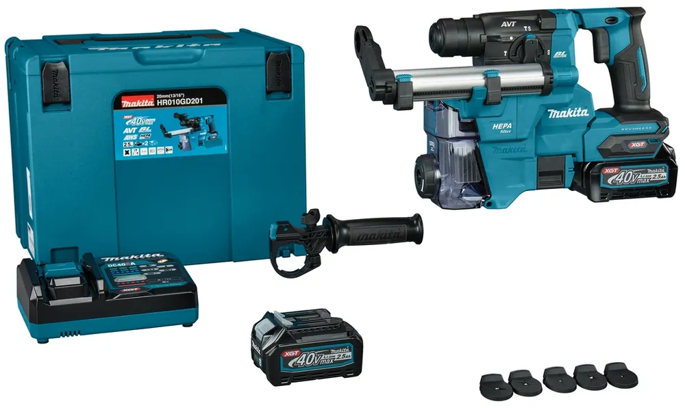 Makita HR010GD201 Marteau combiné SDS-Plus 40V Max 2,5Ah Li-Ion en Mbox