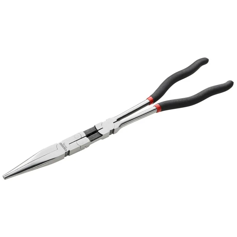 Facom 185.34L Pince droite à mâchoires semi-circulaires extra-longues, à double articulation 340 mm