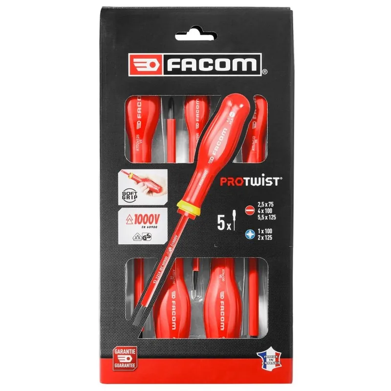 Facom AT5VE.PB Jeu de tournevis PROTWIST 5 pièces 1000V