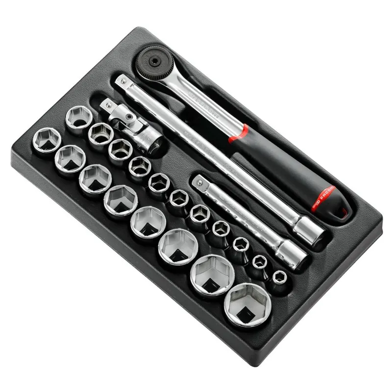 Facom MOD.S161-36 Module Jeu de douilles 23 pièces avec cliquet 1/2" Métrique 6 faces