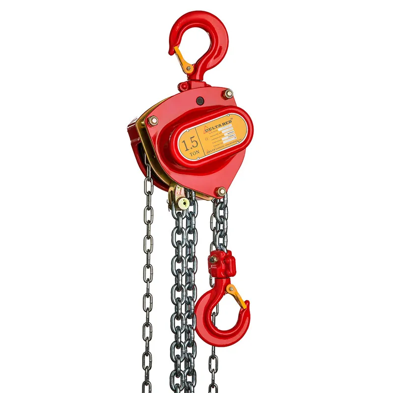 Delta DR.0.04401506.OP RED - Palan manuel à chaîne Premium avec protection contre les surcharges - 1,5 tonnes - avec une hauteur de levage de 6 mètres