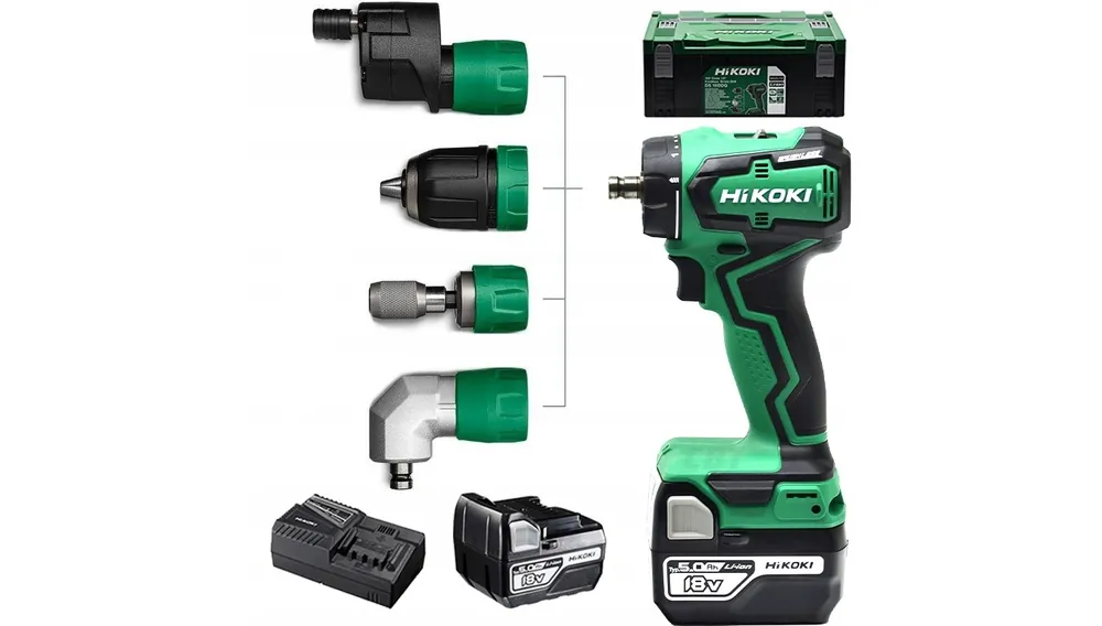 HIKOKI DS18DDQWSZ Perceuse sans fil 18V 5.0Ah Li-Ion avec accessoires dans un coffret HSC II