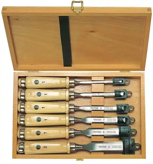 Ulmia 174HK Set de sculpture en bois de charme 6 pièces dans un coffret en bois
