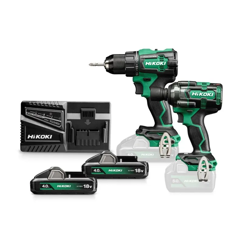 HIKOKI KC18DEWLZ Kit combiné - Perceuse sans fil DS18DE + Clé à chocs sans fil WR18DH 18V 4.0ah Li-Ion en HSC III
