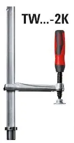 Bessey TW28-30-12-2K Elément de serrage pour tables de soudage 300/120 Poignée en plastique