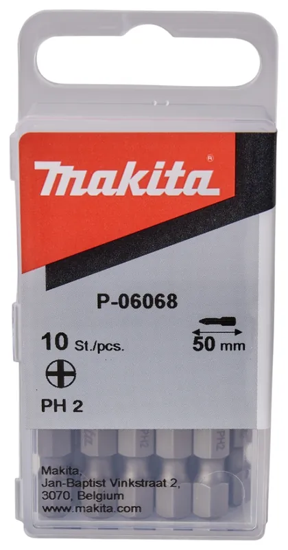 Makita Accessoires P-06068 Embout de vis Torsion PH2 x 50 mm 10 Pièces