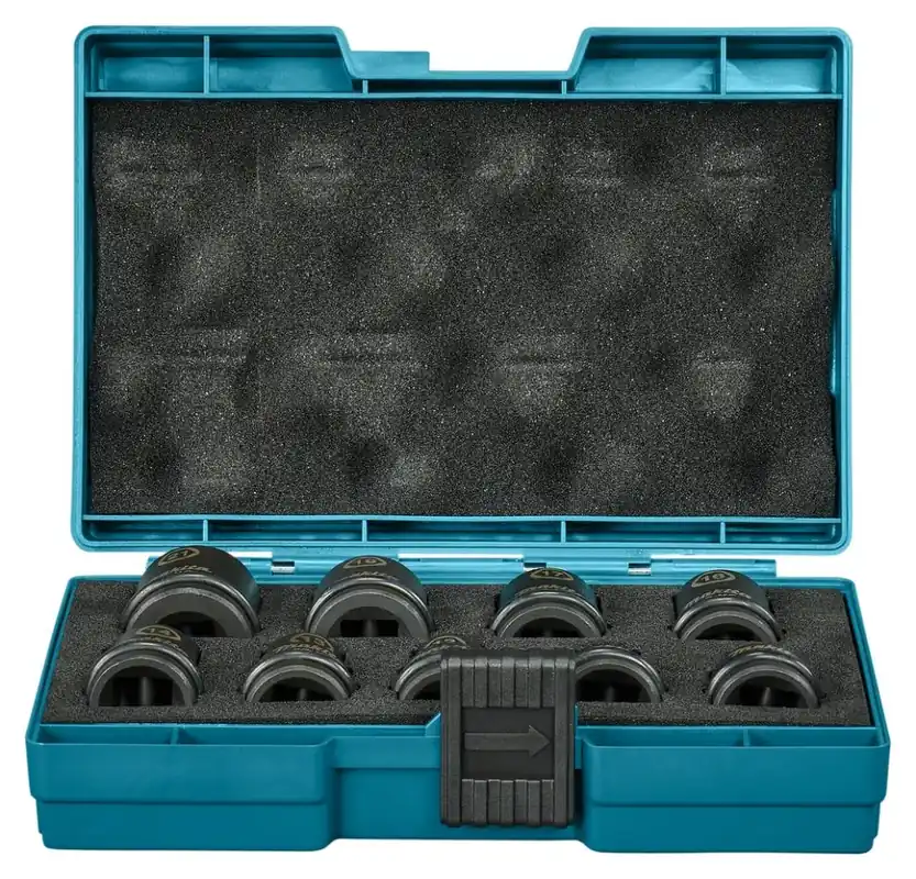 Makita Accessoires E-16570 Jeu de douilles à percussion Noir 1/2‘‘ 9 pièces