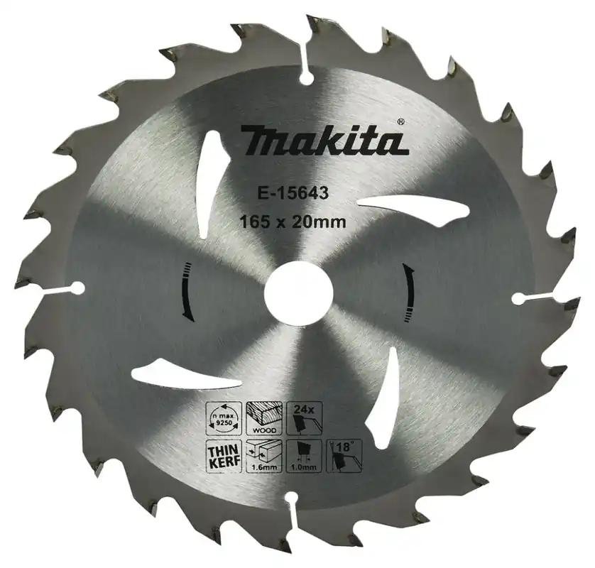 Makita Accessoires E-15643 Lame de scie circulaire Bois 165 x 20 x 1,6 mm T24