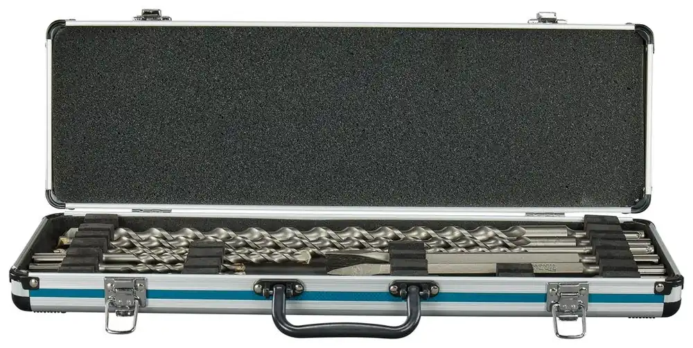 Makita Accessoires D-42391 Jeu de forets et de burins 10 pièces dans un coffret en aluminium