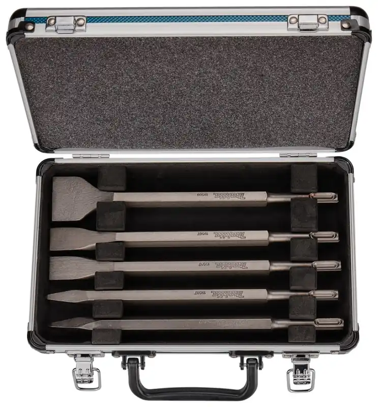 Makita Accessoires D-42379 Jeu de burins SDS-Plus 5 pièces dans une mallette en aluminium
