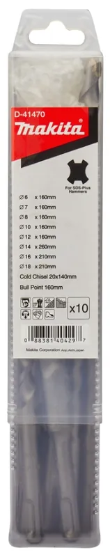 Makita Accessoires D-41470 Jeu de forets et de burins SDS-Plus 10 pièces