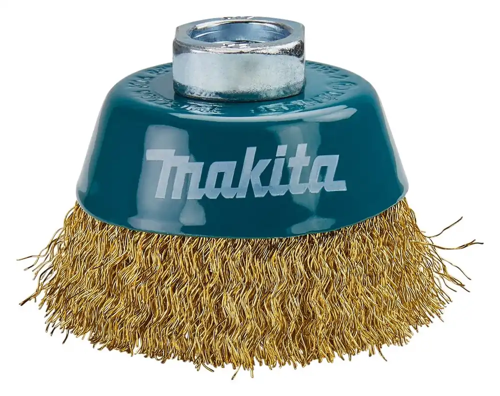Makita Accessoires D-39746 Brosse à godets Fil d‘acier laitonné ondulé M14 x 60 mm
