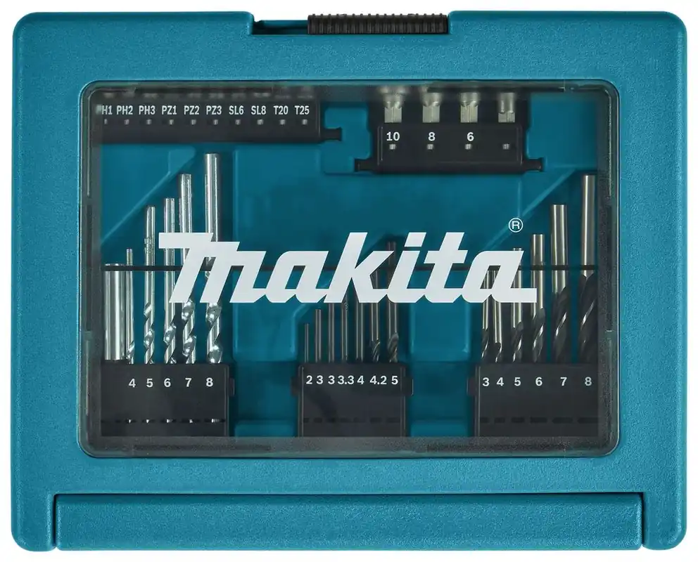 Makita Accessoires B-49389 Jeu d‘embouts de perçage et de vissage 33 pièces