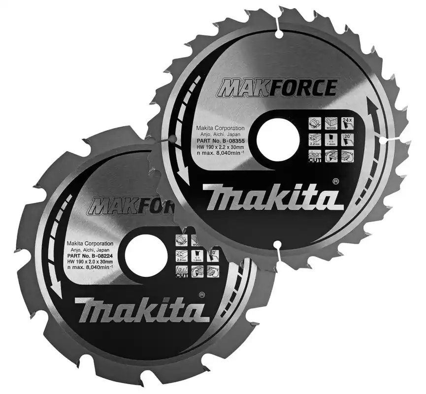 Makita Accessoires B-49367 Lames de scie circulaire Makforce Wood 190 mm par 2 pièces