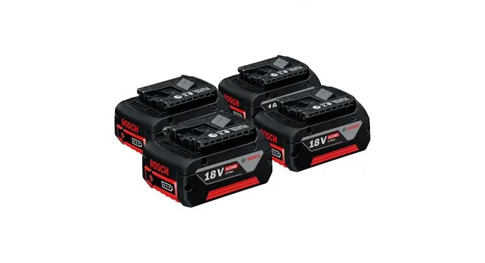 Bosch Bleu Accessoires 1600A002U5QUARTET Batterie GBA 18 Volts 5,0 Ah MC Professional 4-Pack