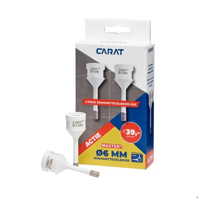 Carat EHS0060A23 2-Pack Mèche sèche diamantée 6 mm M14 Carrelage/pierre naturelle sur meuleuse d‘angle