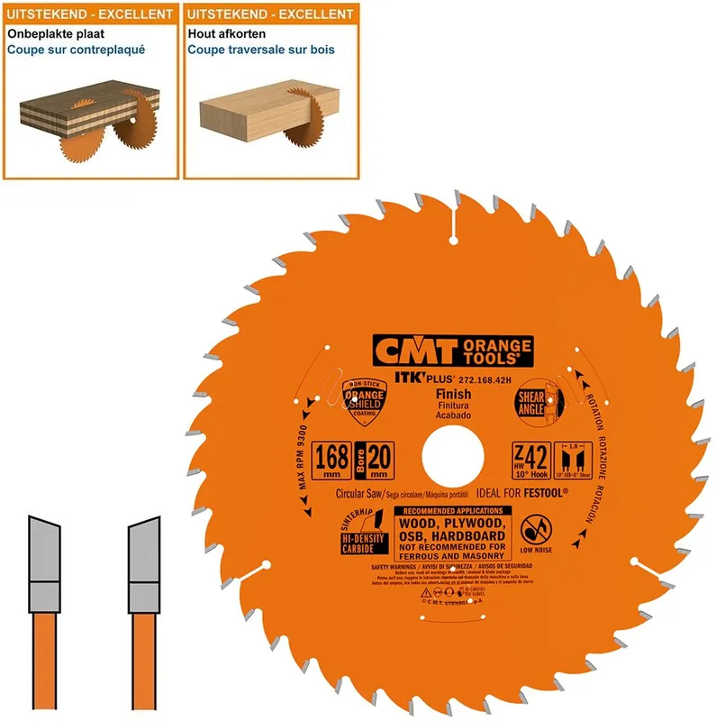 CMT 272.168.42H ITK-Plus Universal Lame de scie à bois avec dents HW 168 x 20 x 1.2 x 42T