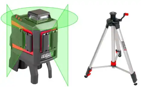 Levelfix 556248 CCL210G SET Cross Line Laser with Green Beam + Tripod 1.5 m