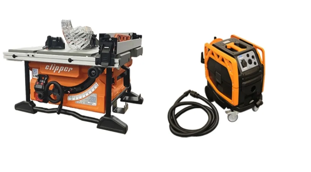 Norton Clipper 70184633154 CWT 255 table de sciage 255 mm 1500W + CV 270 aspirateur de poussière et d‘eau