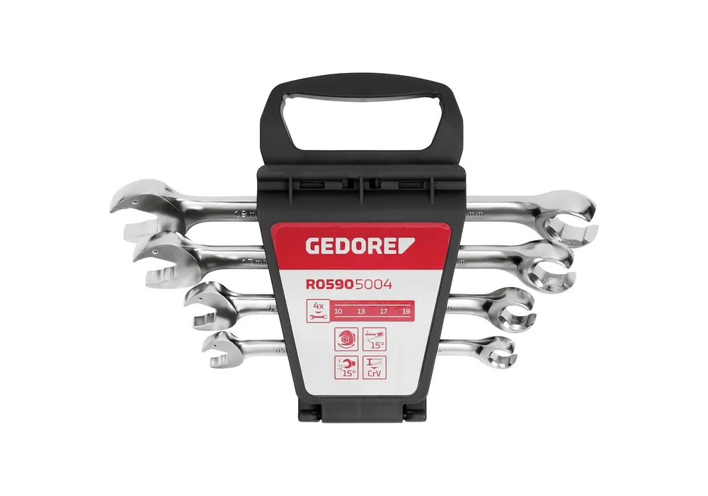 Gedore RED 3300032 R05905004 Jeu de clés à anneau ouvert 4 pièces
