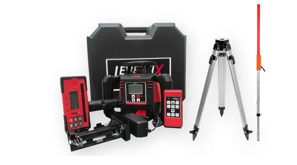 Levelfix 554801 860HVS Laser de chantier rouge avec double pente numérique + trépied 1.8m + mire de mesure
