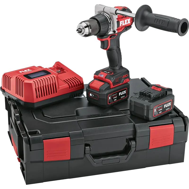Flex-tools 531274 DD 2G 18.0 EC HD/5.0 SET perceuse sans fil 18V 5.0Ah Li-Ion en L-Boxx