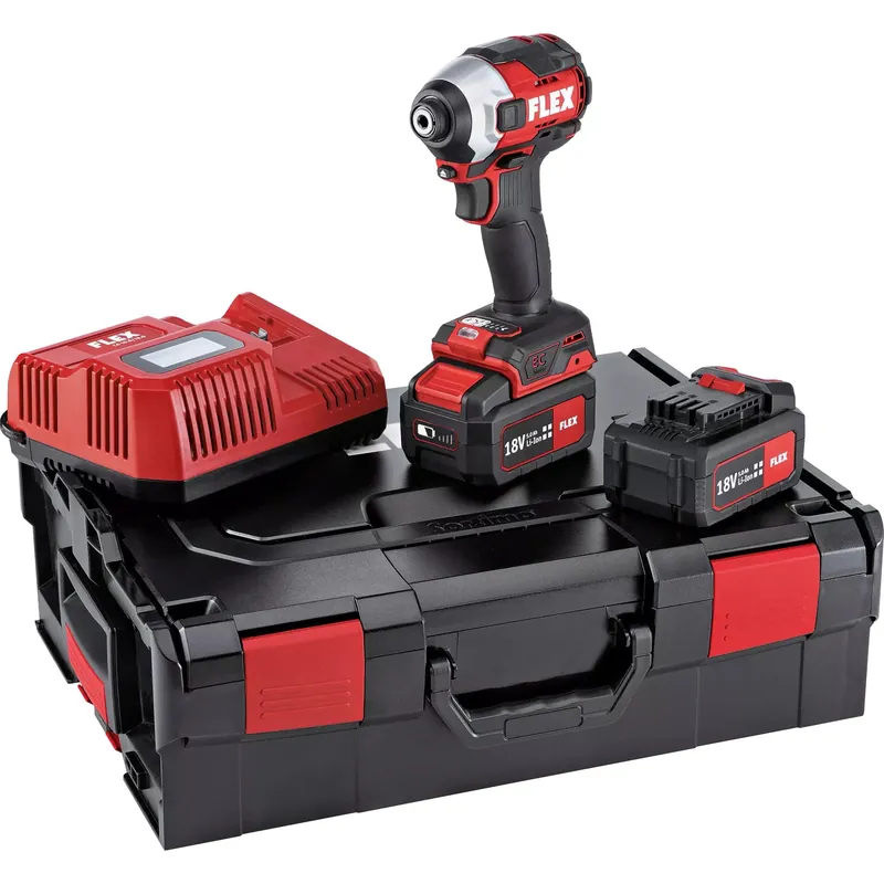 Flex-tools 520771 ID 1/4" 18.0-EC-HD/5.0 Set Tournevis à percussion Accu 18V 5.0Ah Li-Ion en L-Boxx