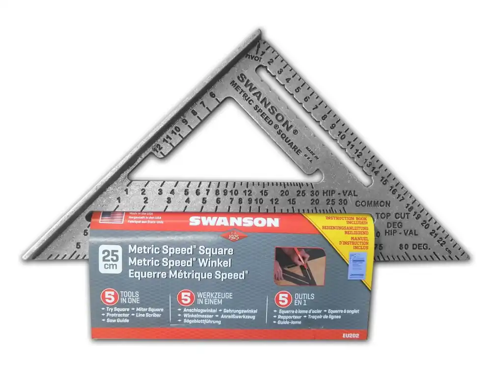 SWANSON EU202 Equerre de vitesse métrique W/BL 25 cm