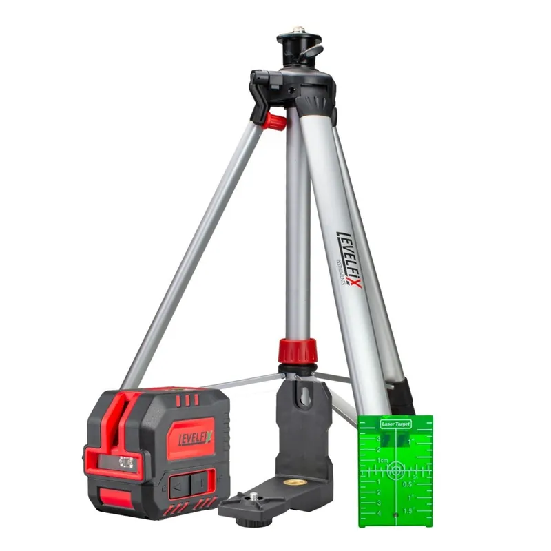 Levelfix 556112 CL120G SET Laser à croix laser compact avec faisceau vert + trépied 1,5 m