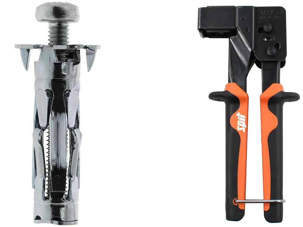 Spit Fixations 695979 Stellix chevilles creuses avec vis M6/35 300 pièces + pince Stellix