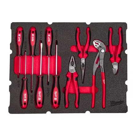 Milwaukee Accessoires 4932493638 Jeu de tournevis et de pinces PACKOUT Foam Inlay 10 pièces
