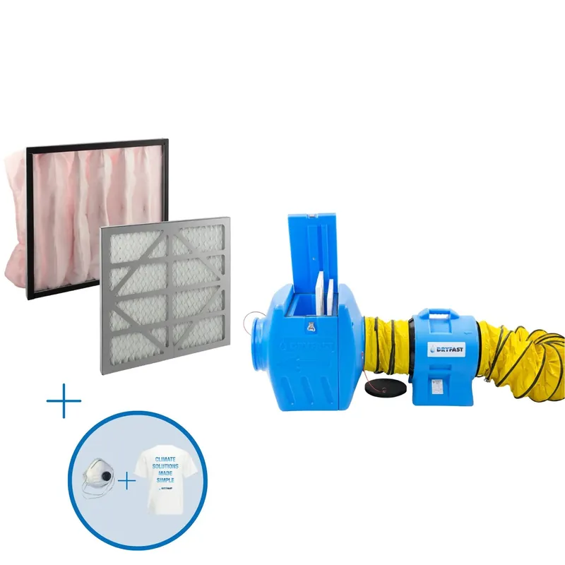 Dryfast SP-STOF Kit de démarrage - Ventilateur DAF3000 + Caisson filtrant FB300 + Filtres + Tuyau 5m