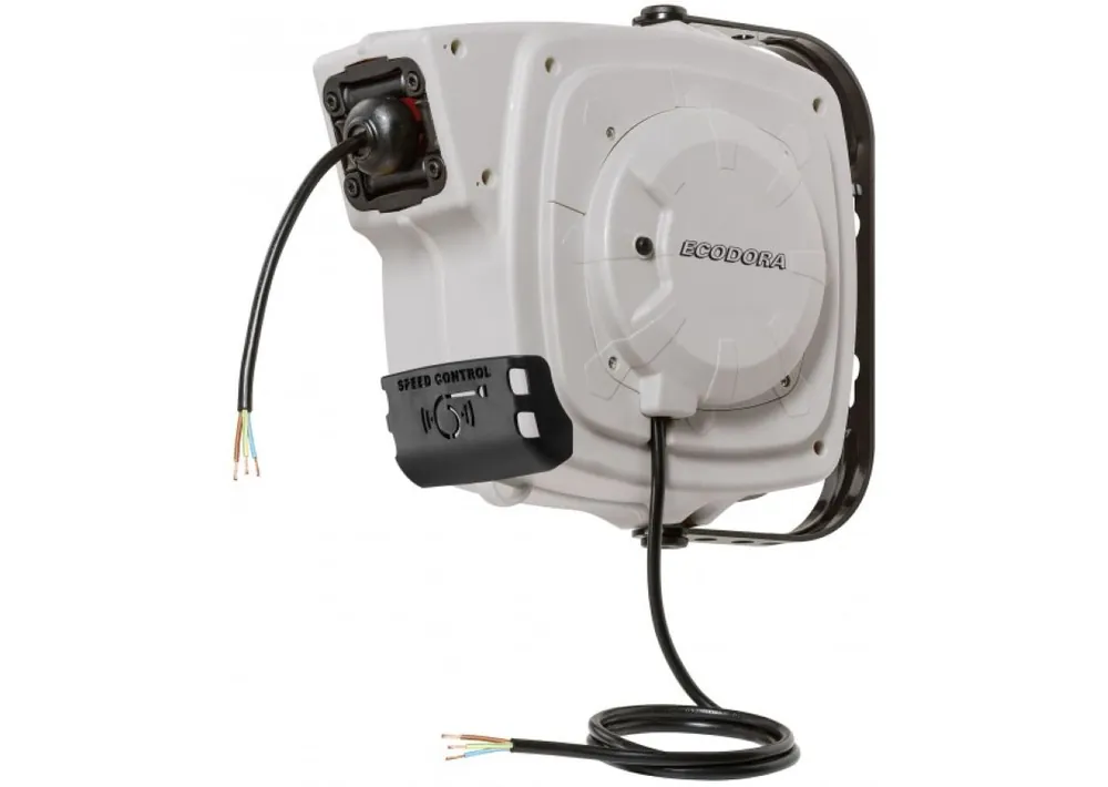 Ecodora 567000007 Enrouleur de tuyau 14m (1-230V) - câble 3x1,5mm² + SPEEDCONTROL - (0E2315F) sans connecteur