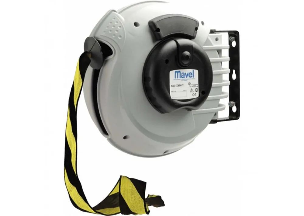 Contimac 568808420 Enrouleur de tuyau compact avec bande d‘avertissement 20m - jaune/noir