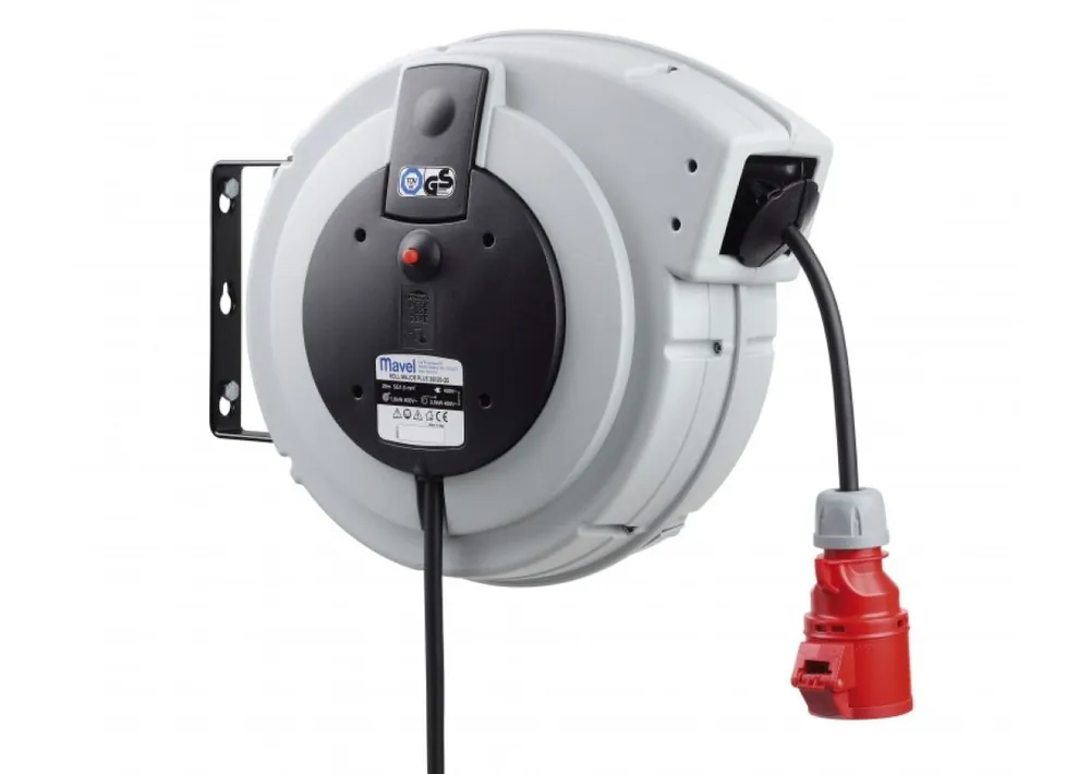 Contimac 26165 Roll Major Plus Enrouleur de tuyau 20m (3-400V) - câble 5x1.5mm².