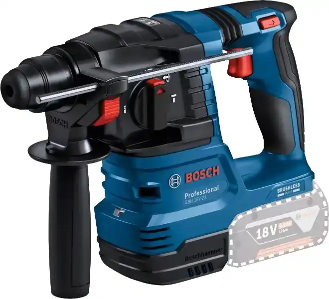 Bosch Bleu 0611924004 GBH 18V-22 Professional Accu Hammer 18V excl. batteries et chargeur en L-Boxx +GDE 18V-12 Système d‘aspiration