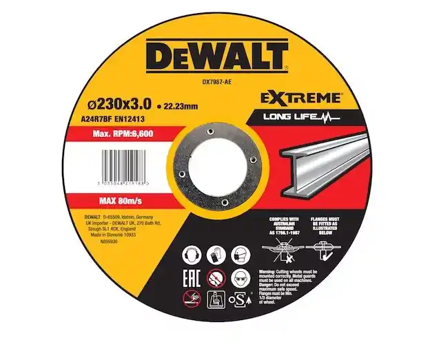 DeWalt Accessoires DX7987-AE Meule à tronçonner Extreme 2X METAL 230 x 2,8 x 22,2mm