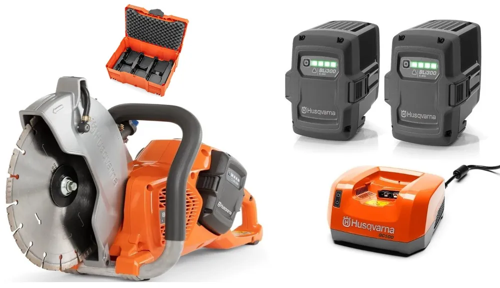 Husqvarna K540ICOMBI B K540I Accu cutter 250mm 36V + 2 x BLi300 Batterie + QC500 Chargeur rapide