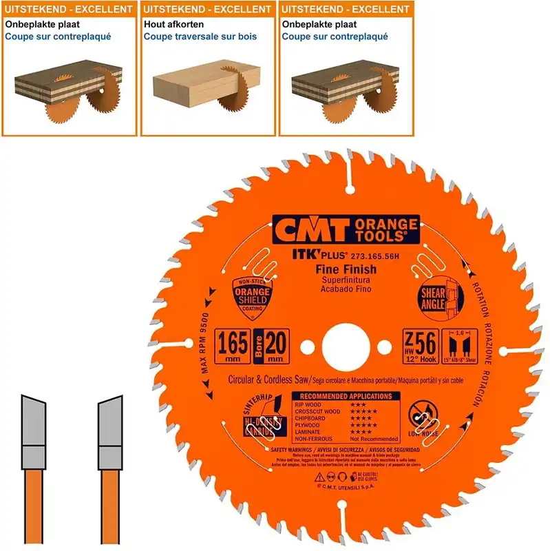 CMT 273.165.56H HW Lame de scie universelle pour le bois 165 x 20 x 56T